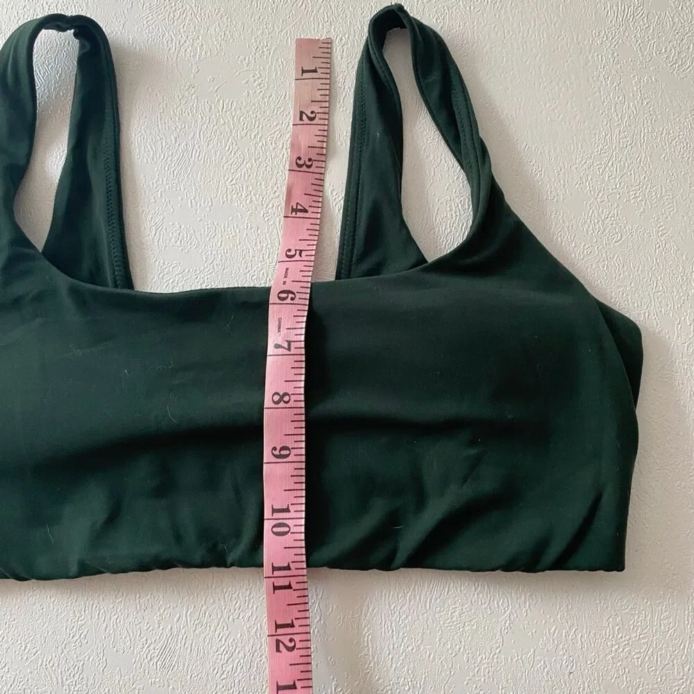 OFFLINE by Aerie Real Me Xtra Sports Bra L Dark Green Scoop Neck Yoga